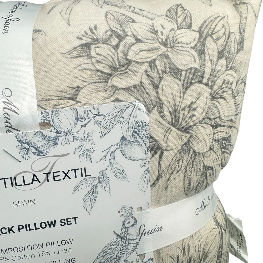 Castilla Textil 20x20 Linen Blend Throw Pillows 2 Pack Neutral